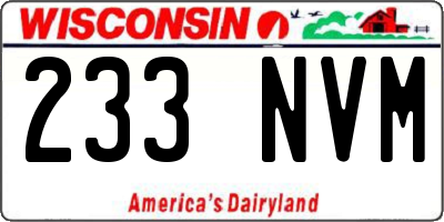 WI license plate 233NVM