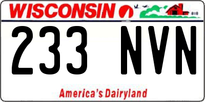 WI license plate 233NVN