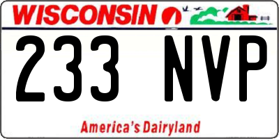 WI license plate 233NVP