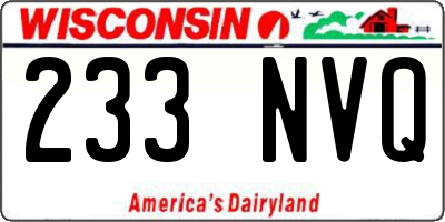 WI license plate 233NVQ