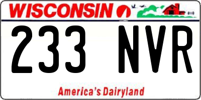 WI license plate 233NVR