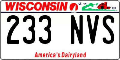 WI license plate 233NVS