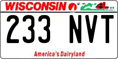 WI license plate 233NVT