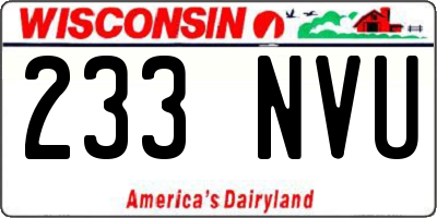 WI license plate 233NVU