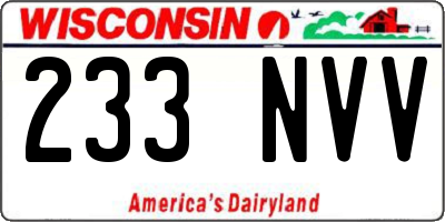 WI license plate 233NVV
