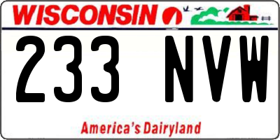 WI license plate 233NVW