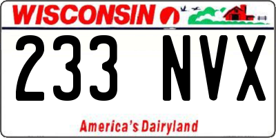 WI license plate 233NVX
