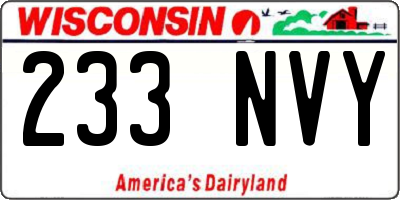WI license plate 233NVY