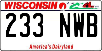 WI license plate 233NWB