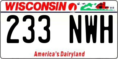 WI license plate 233NWH