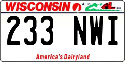 WI license plate 233NWI