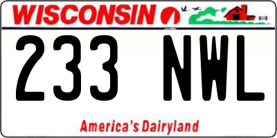 WI license plate 233NWL
