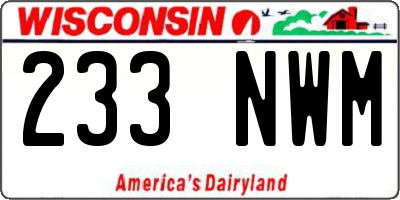 WI license plate 233NWM