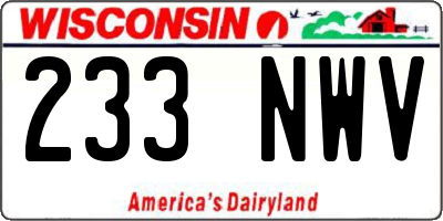 WI license plate 233NWV