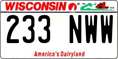 WI license plate 233NWW