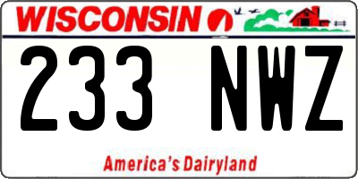 WI license plate 233NWZ
