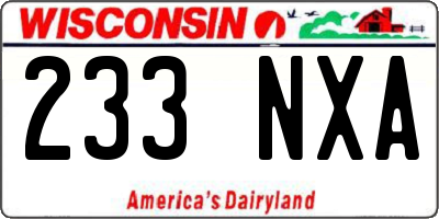 WI license plate 233NXA