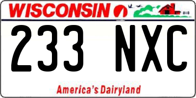 WI license plate 233NXC