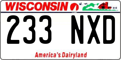 WI license plate 233NXD