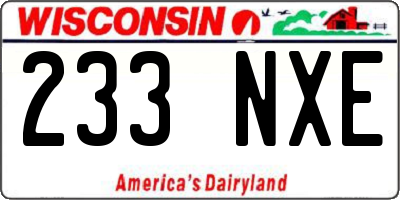 WI license plate 233NXE