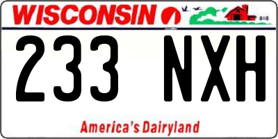 WI license plate 233NXH