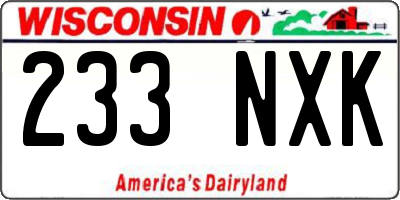 WI license plate 233NXK