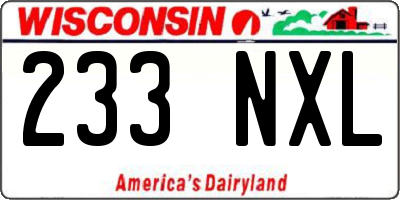 WI license plate 233NXL