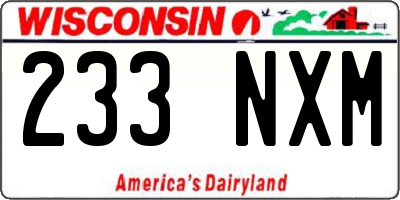 WI license plate 233NXM