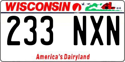 WI license plate 233NXN