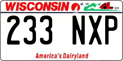 WI license plate 233NXP