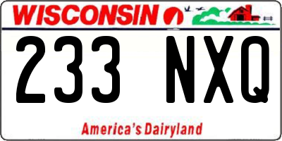 WI license plate 233NXQ