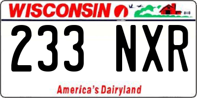 WI license plate 233NXR