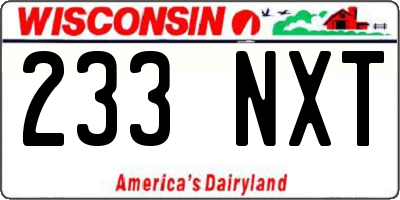 WI license plate 233NXT