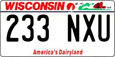 WI license plate 233NXU