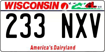WI license plate 233NXV