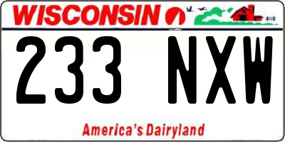 WI license plate 233NXW