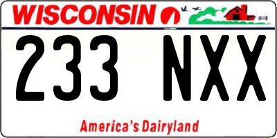 WI license plate 233NXX