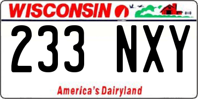 WI license plate 233NXY