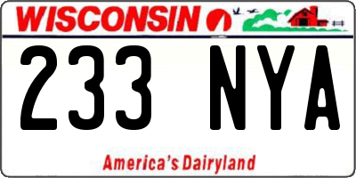 WI license plate 233NYA