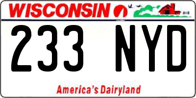 WI license plate 233NYD