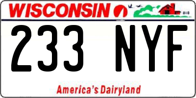 WI license plate 233NYF