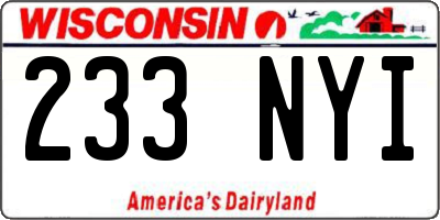 WI license plate 233NYI