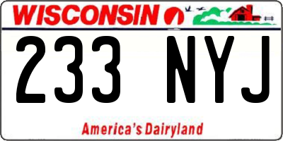 WI license plate 233NYJ