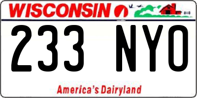 WI license plate 233NYO