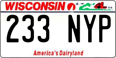 WI license plate 233NYP