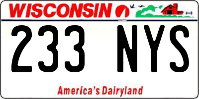 WI license plate 233NYS