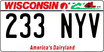 WI license plate 233NYV