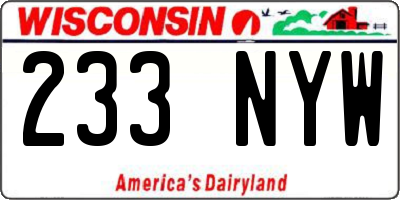 WI license plate 233NYW