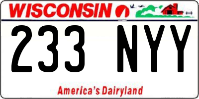 WI license plate 233NYY