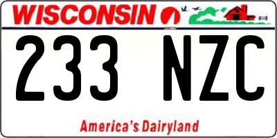 WI license plate 233NZC